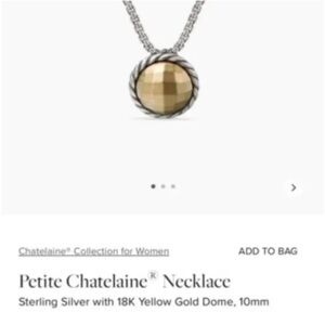 David Yurman Petite Chatelaine Sterling Silver 18K Gold Necklace Retired 17''